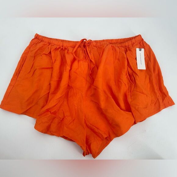 NWT Anthropologie Maeve Silky Chemisette Shorts Orange Sz Medium - Picture 4 of 11